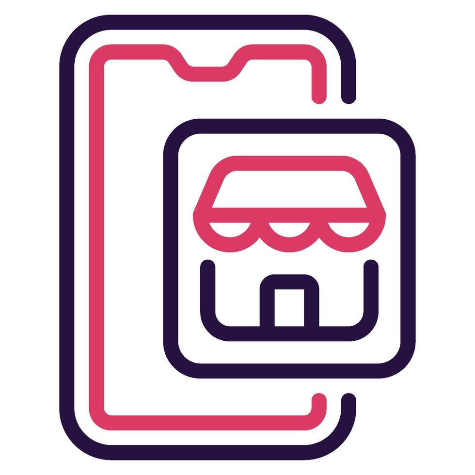 E Store icon outline color style vector