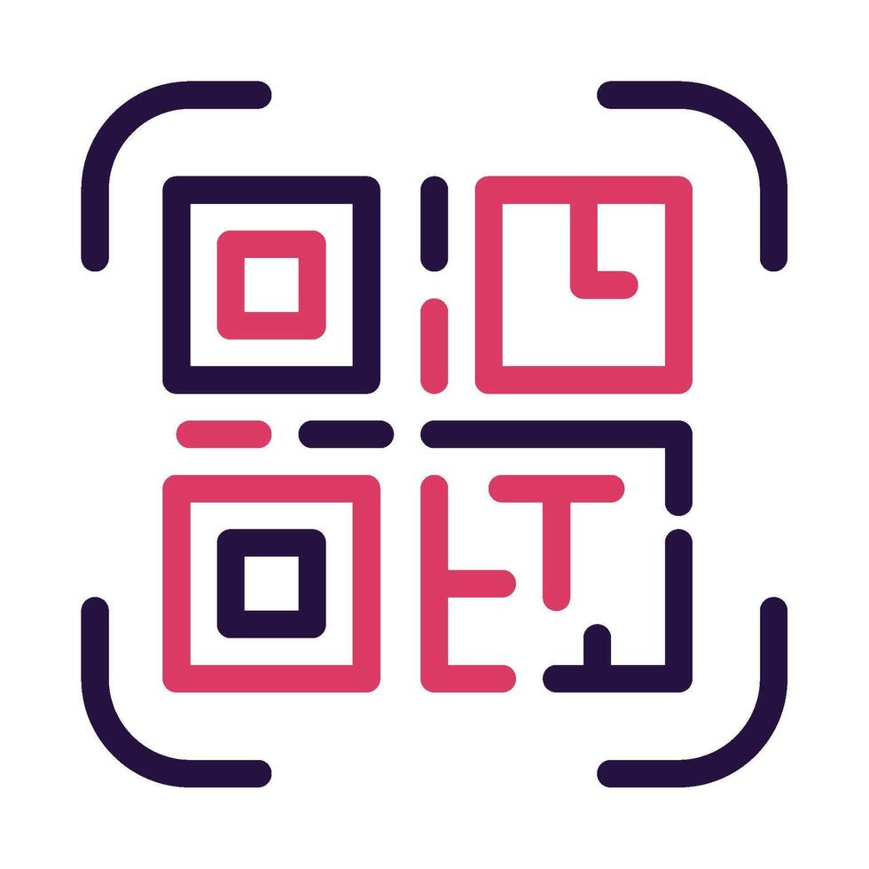 Barcode icon outline color style vector