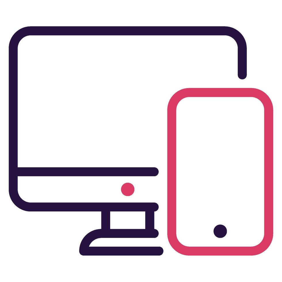 Responsive icon outline color style vector