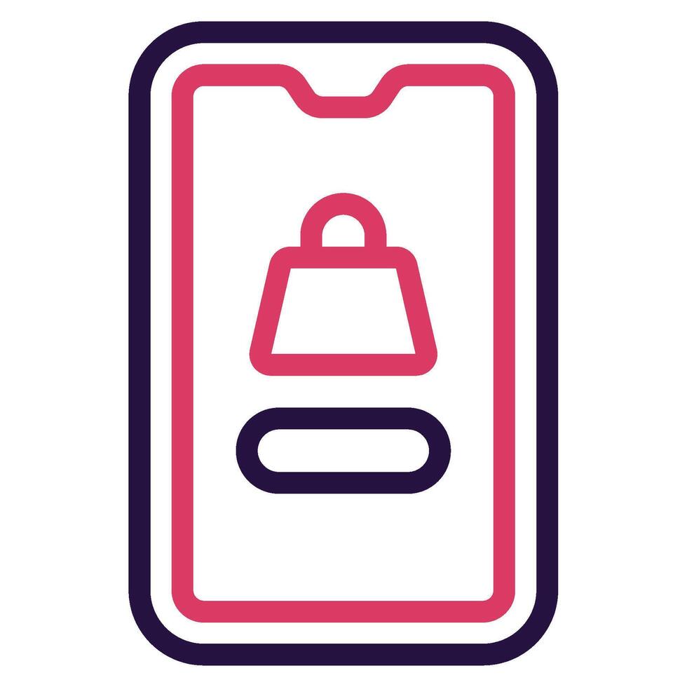 Smartphone icon outline color style vector