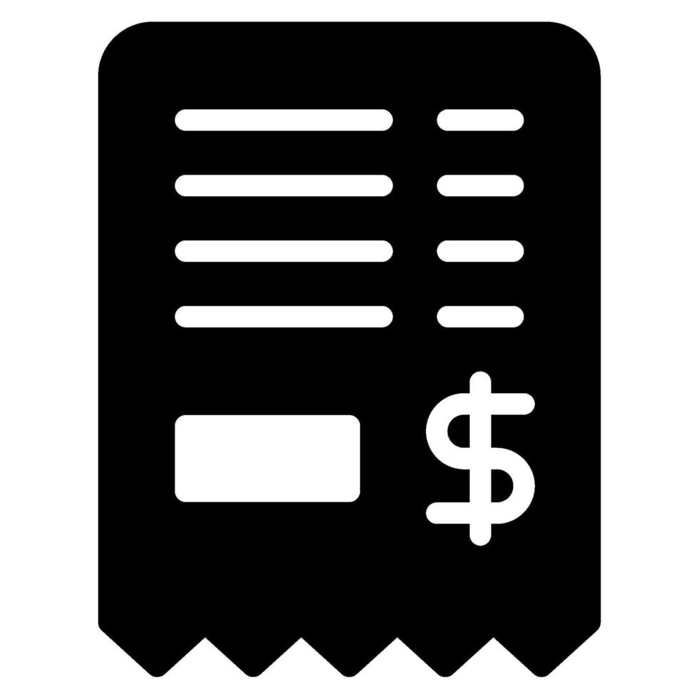 Receipt icon glyph style vector
