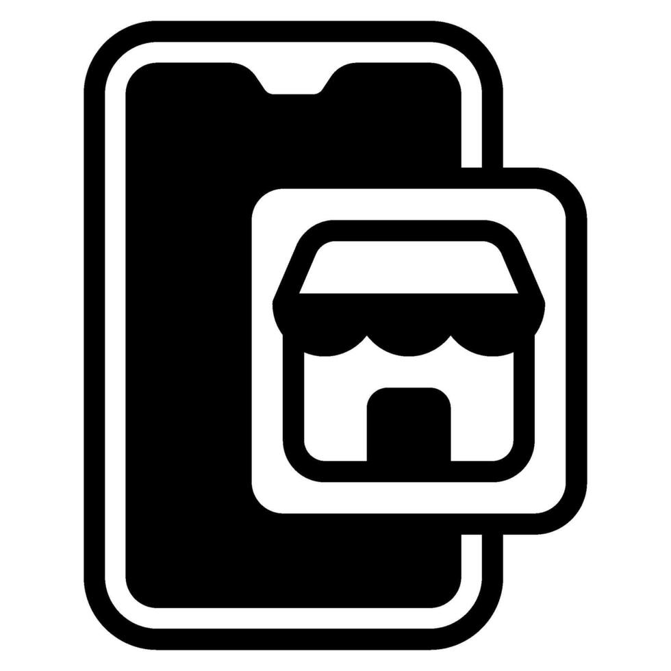 E Store icon glyph style vector
