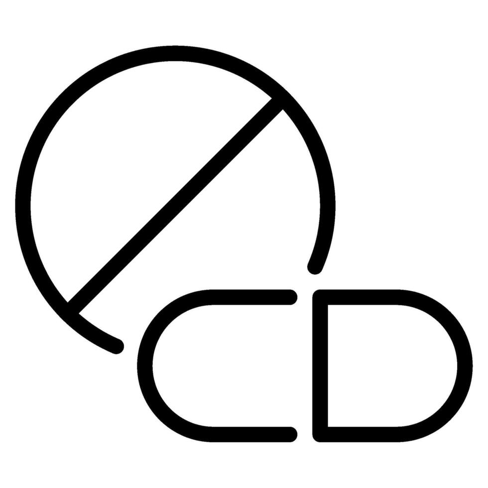 Pills icon outline style vector