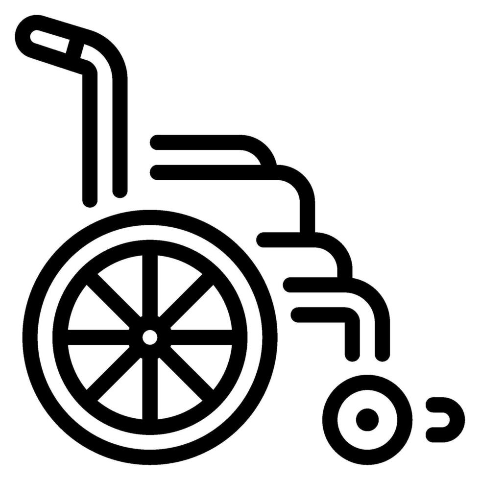 Wheelchair icon outline style vector