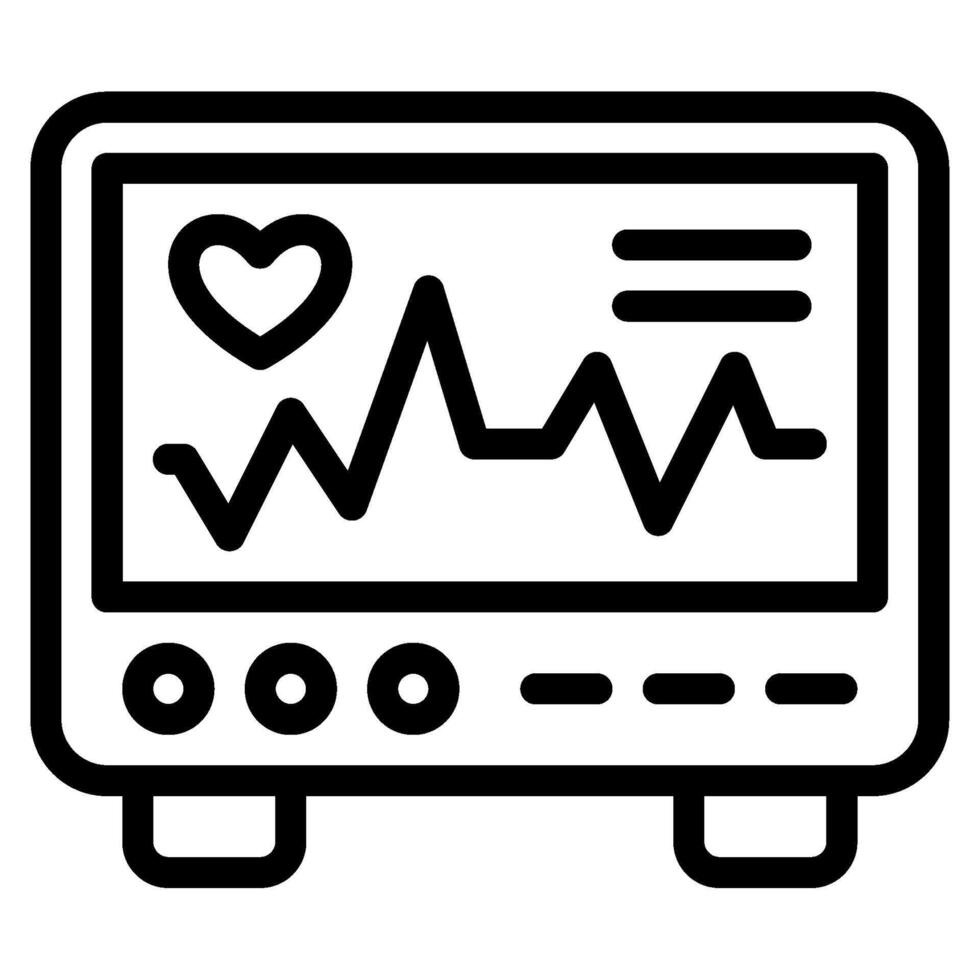 EKG icon outline style vector