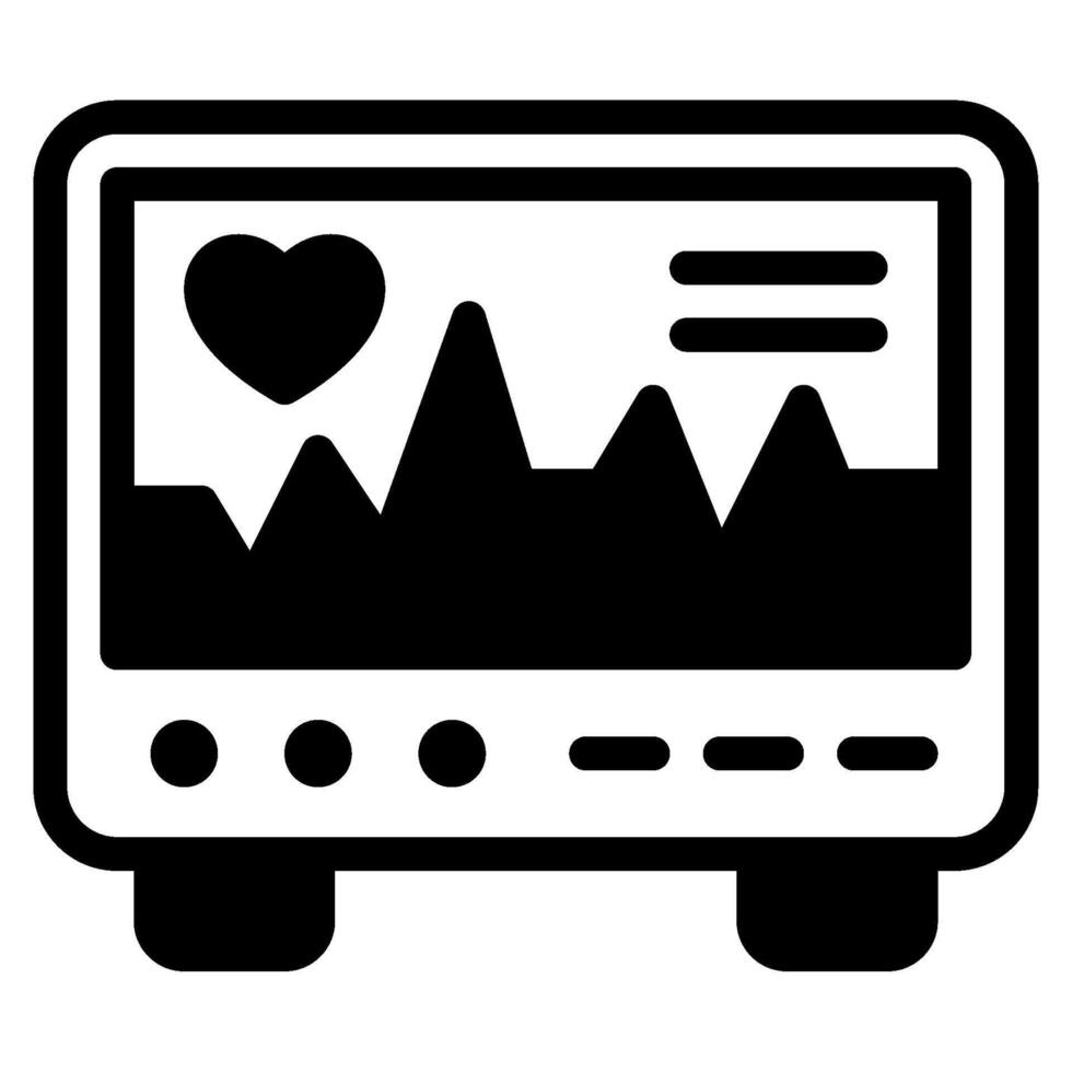 EKG icon glyph style vector