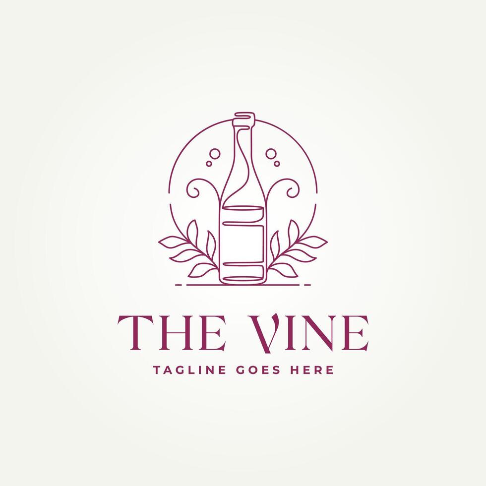 minimalist wine bar continuous line drawing icon logo illustration design. simple modern restaurant, bar, cafe logo concept vector