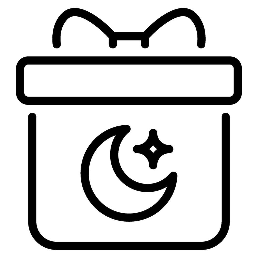 Eid Gift icon outline style vector