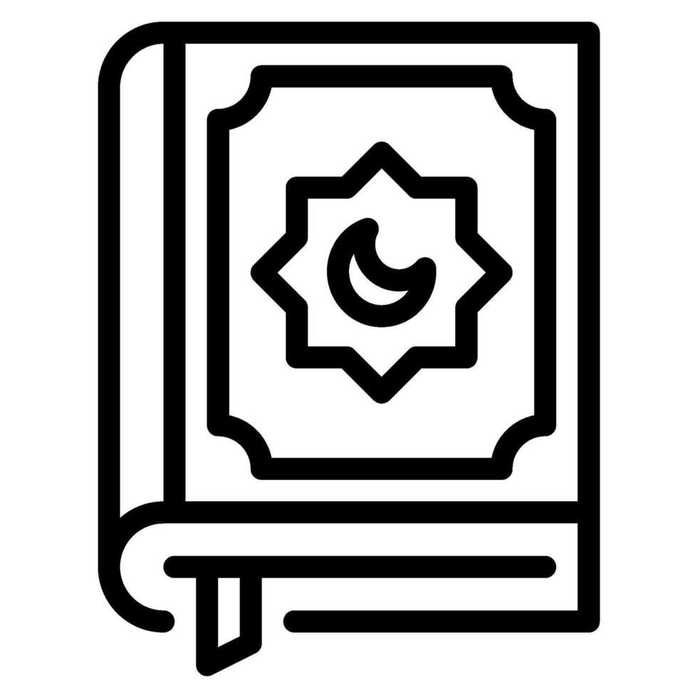 Quran icon outline style vector