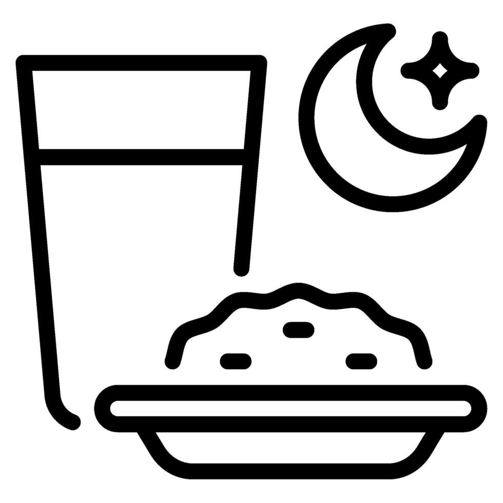 Iftar icon outline style vector