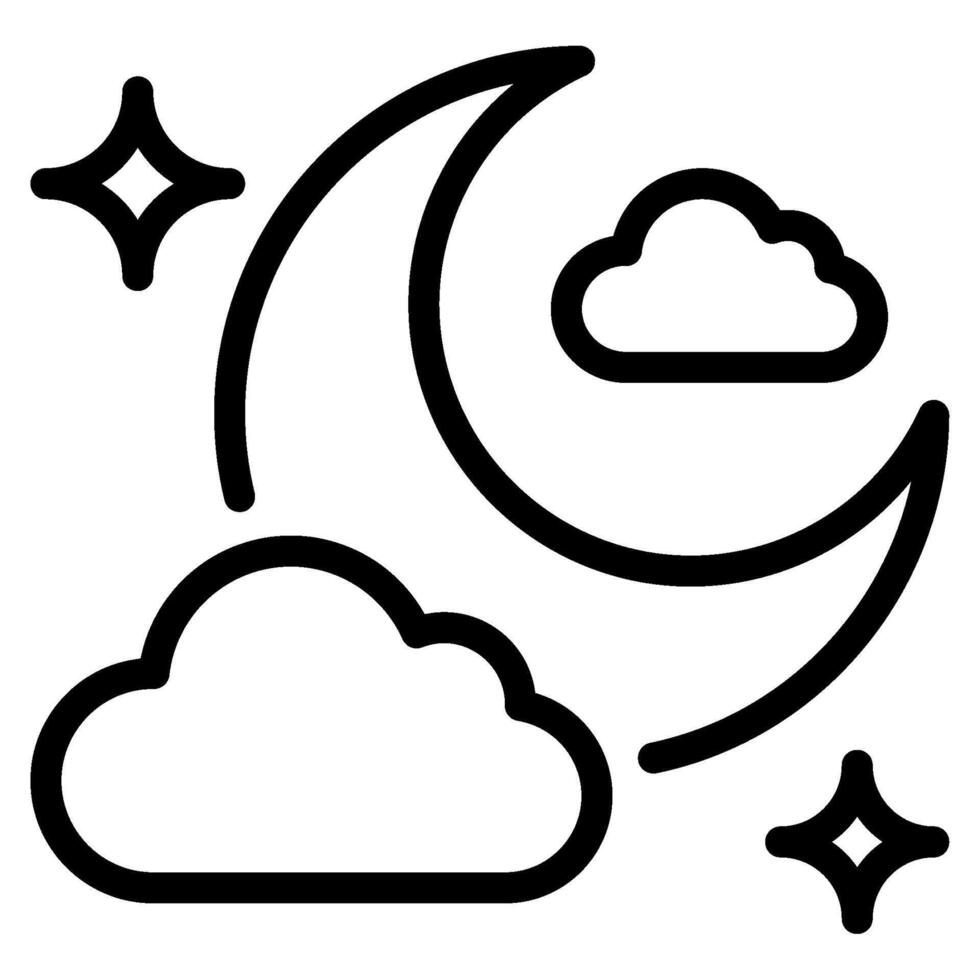 Moon Sighting icon outline style vector