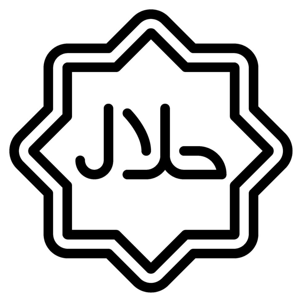 Halal icon outline style vector