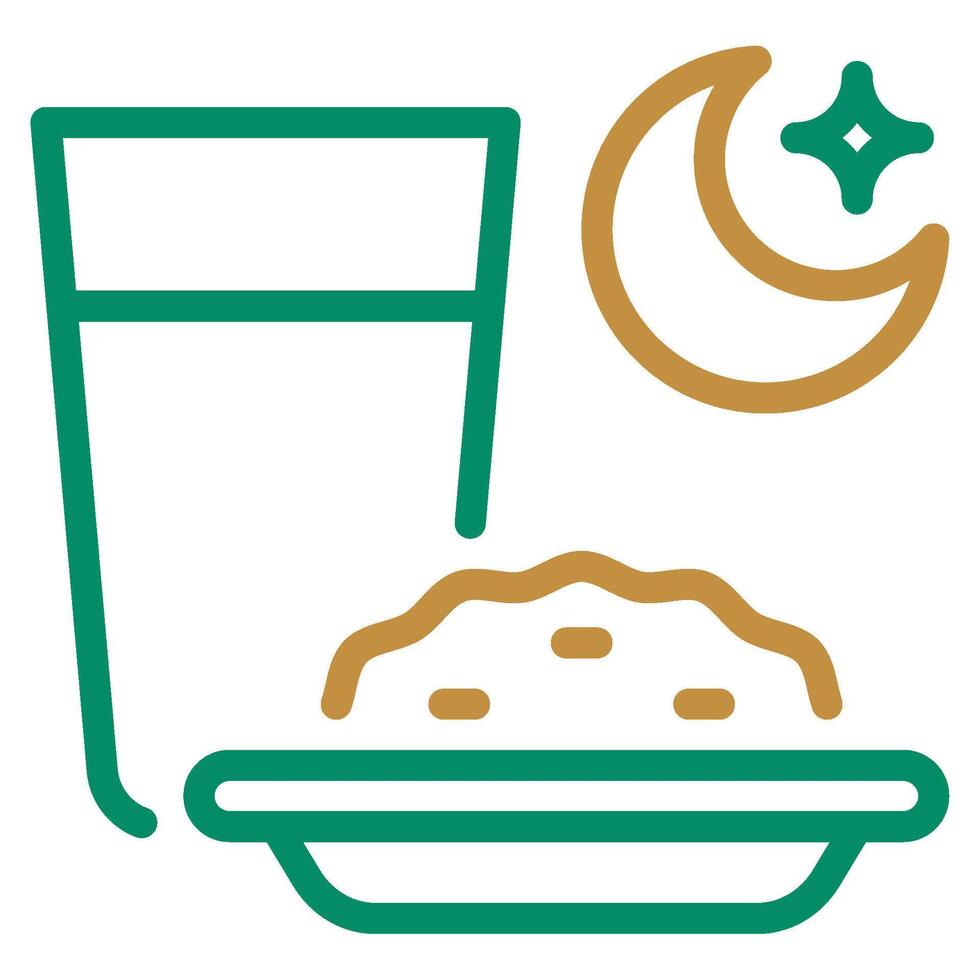 Iftar icon outline color style vector