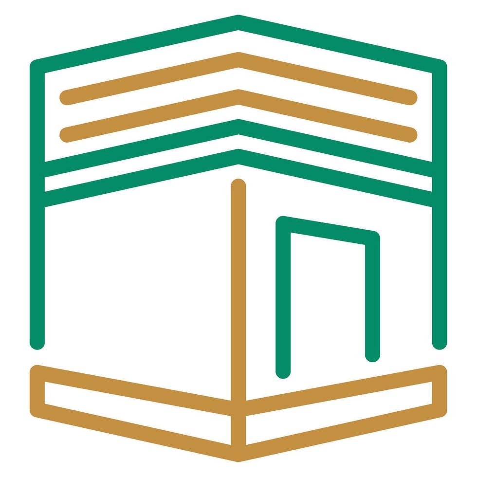 Kaaba icon outline color style vector