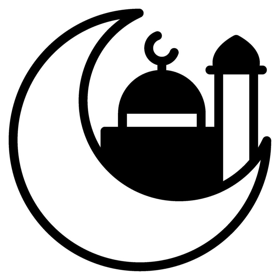 Eid Mubarak icon glyph style vector