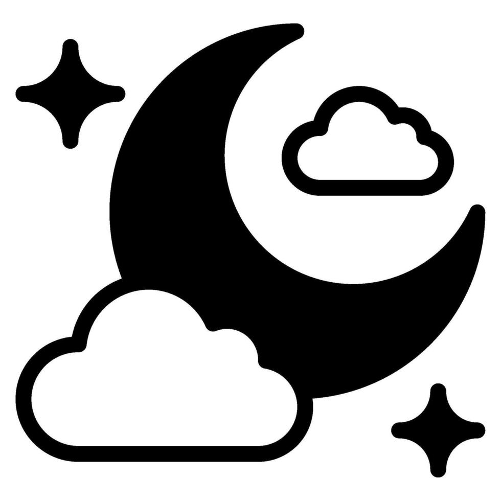 Moon Sighting icon glyph style vector