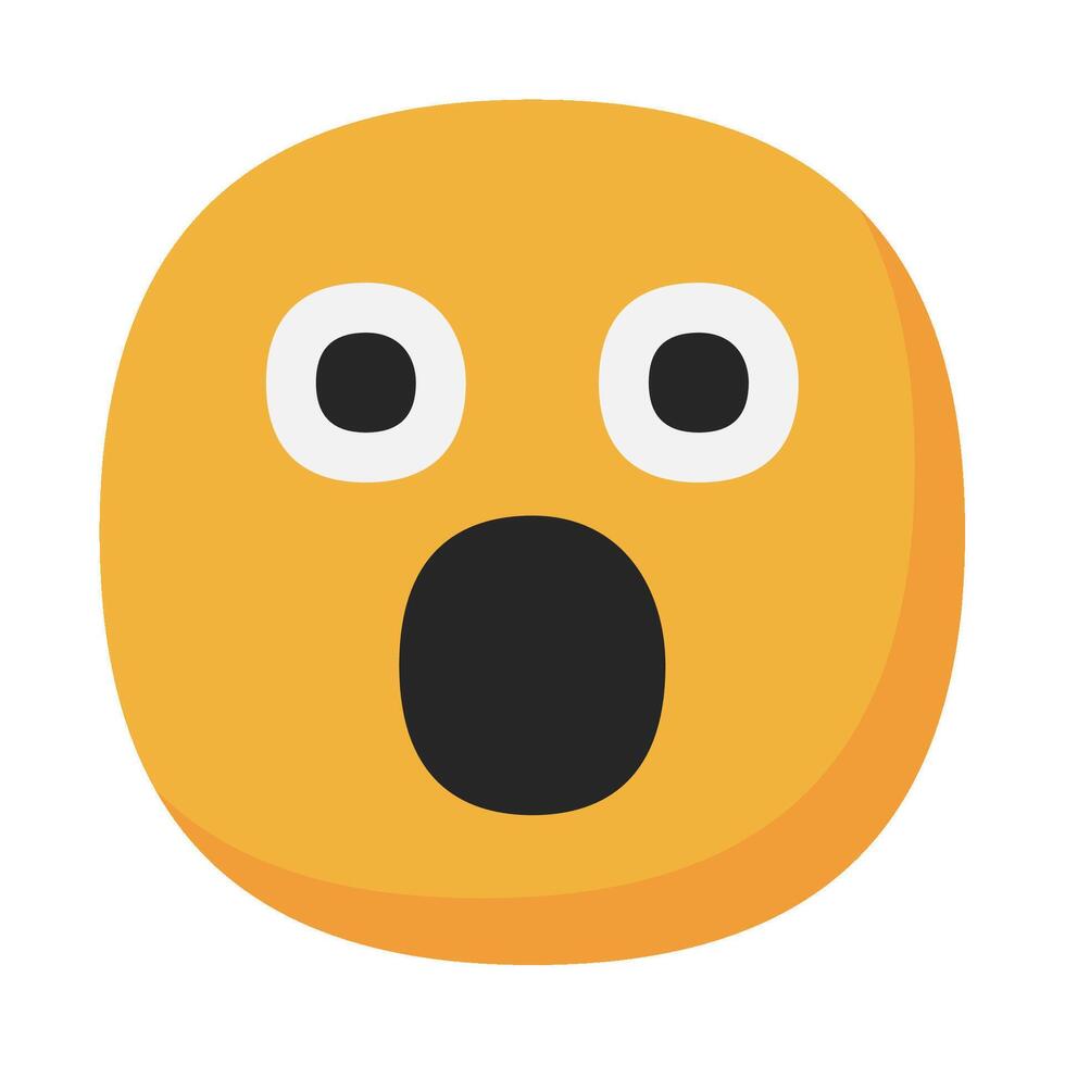 Surpised icon flat style vector