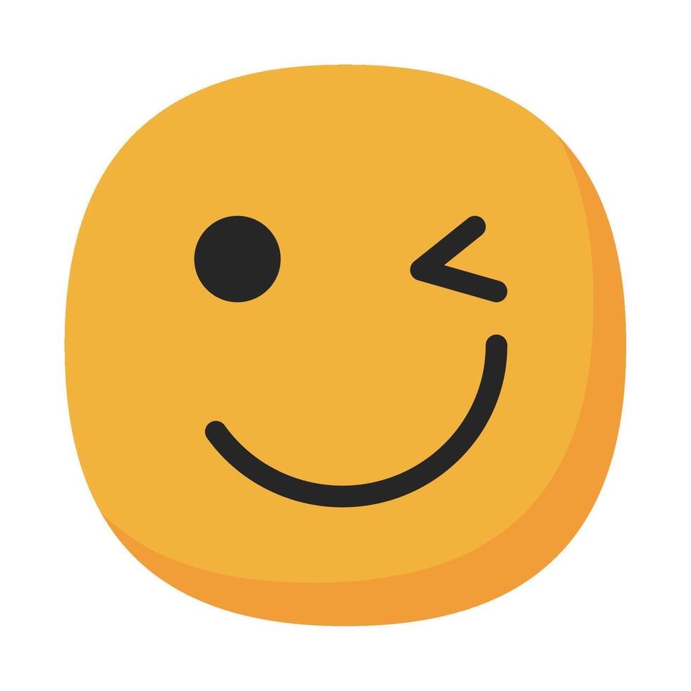 Wink icon flat style vector