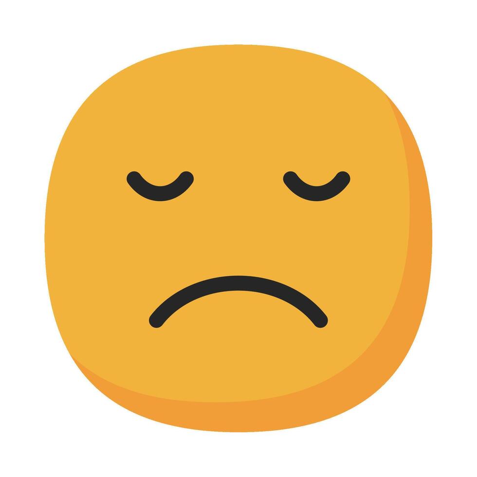 Sad icon flat style vector