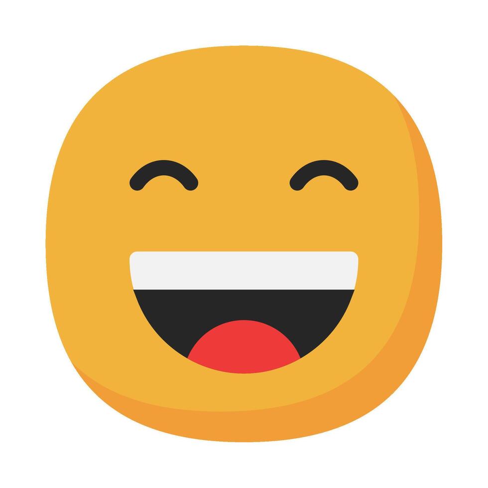 Grin icon flat style vector