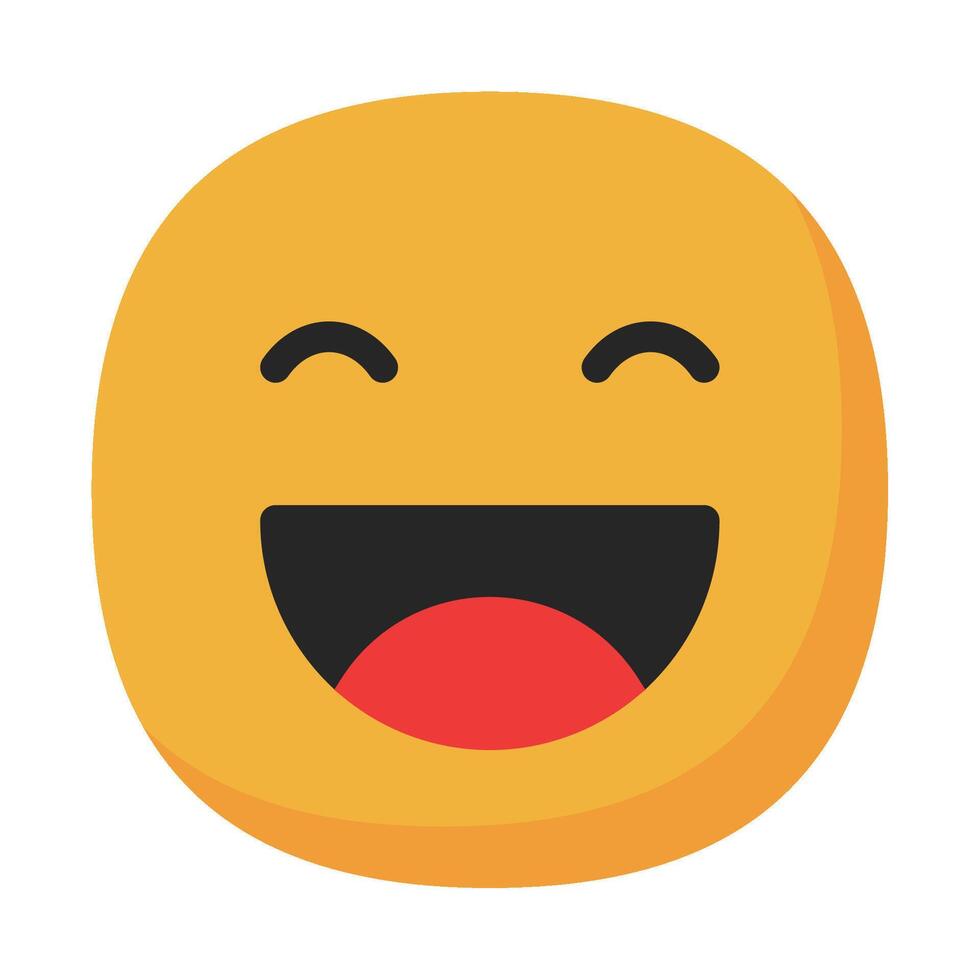 Happy icon flat style vector