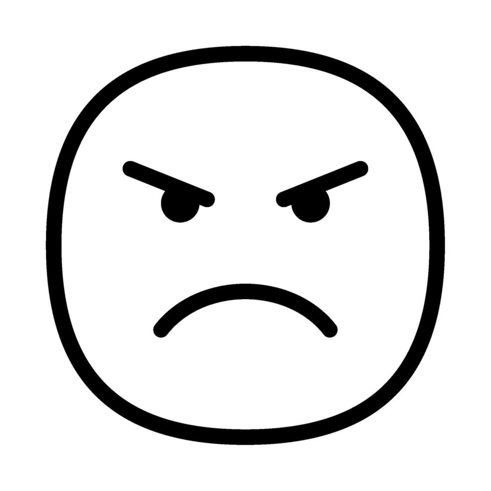 Angry icon outline style vector
