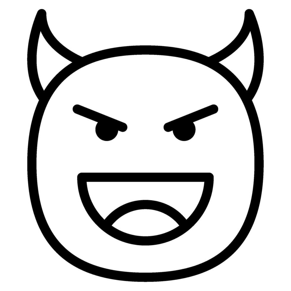 Devil icon outline style vector