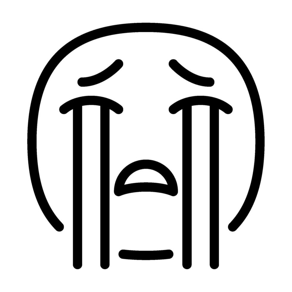 Cry icon outline style vector