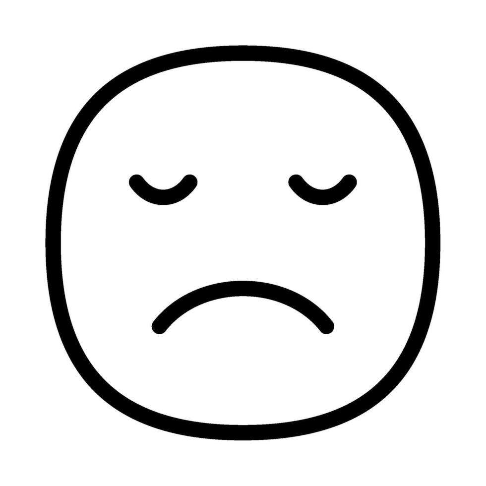 Sad icon outline style vector