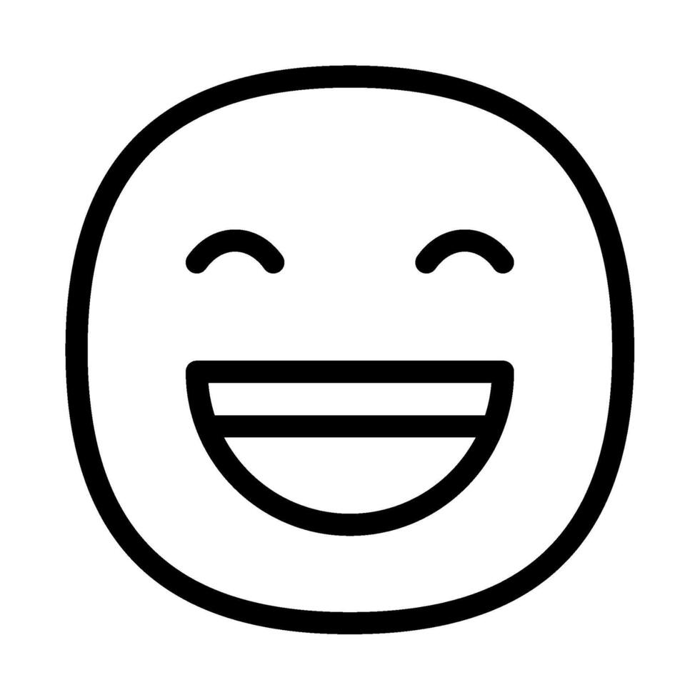 Grin icon outline style vector