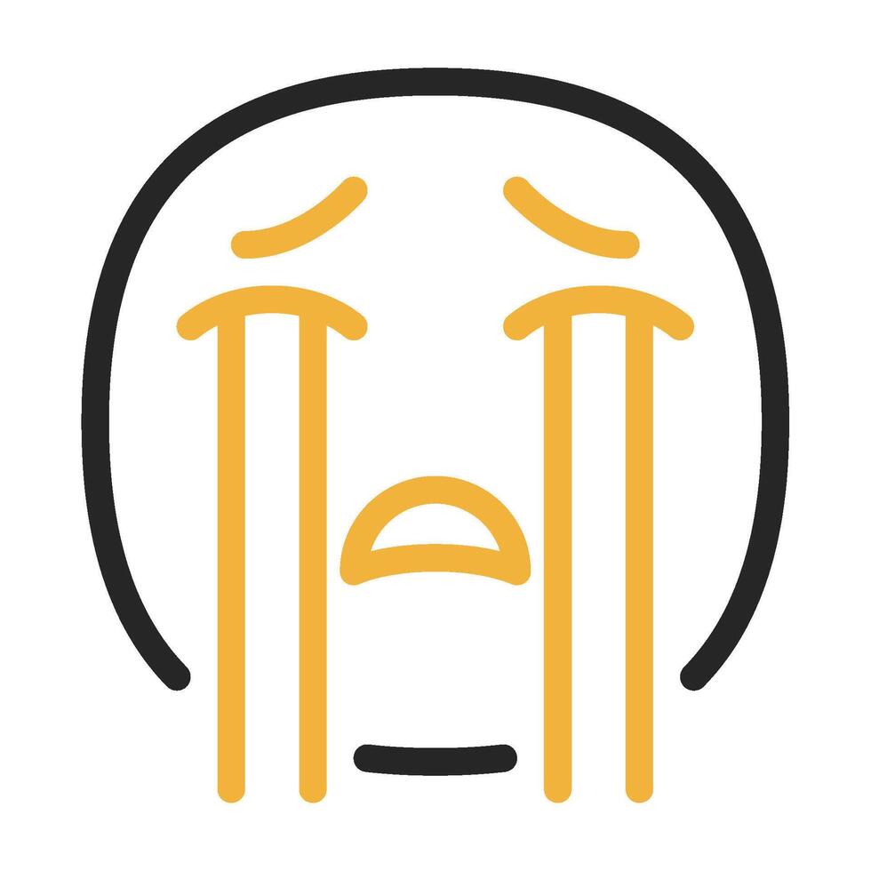 Cry icon outline color style vector