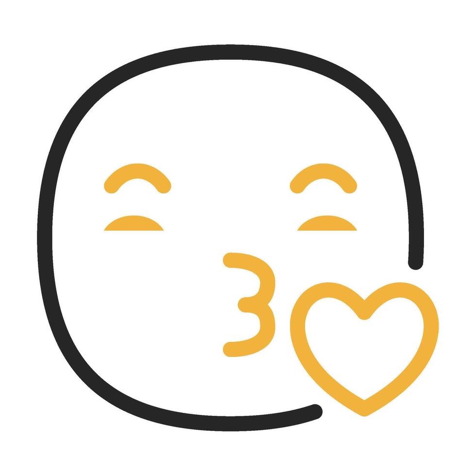 Kiss icon outline color style vector