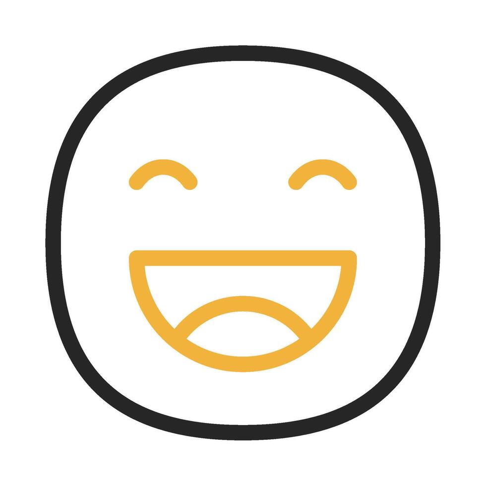 Happy icon outline color style vector