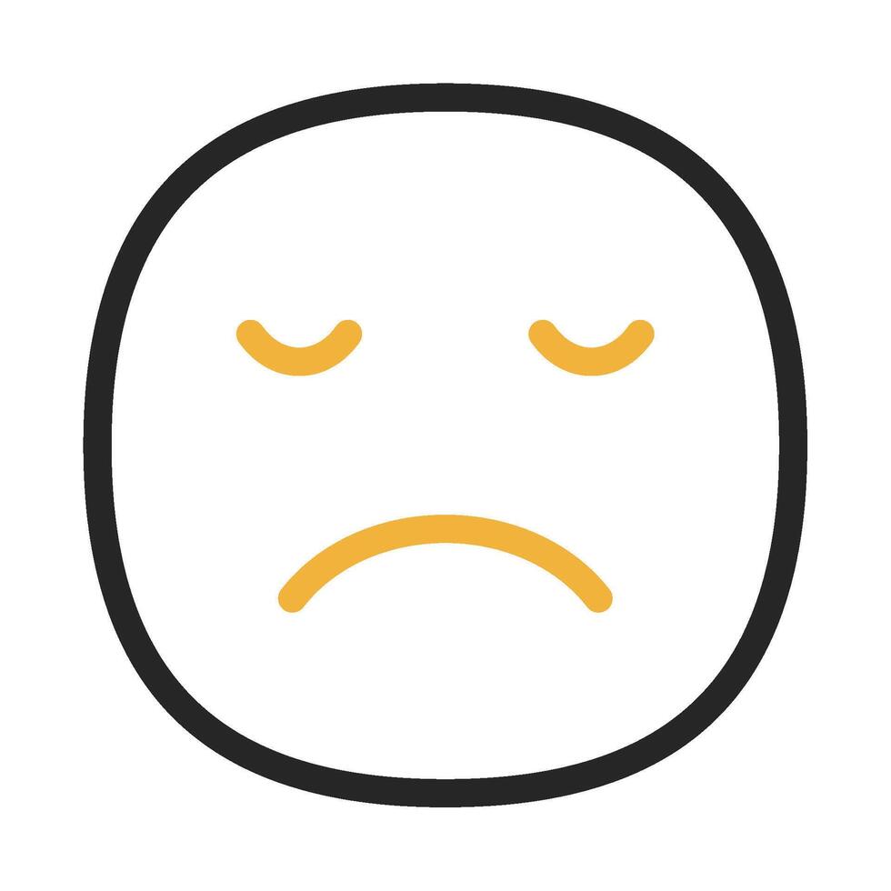 Sad icon outline color style vector
