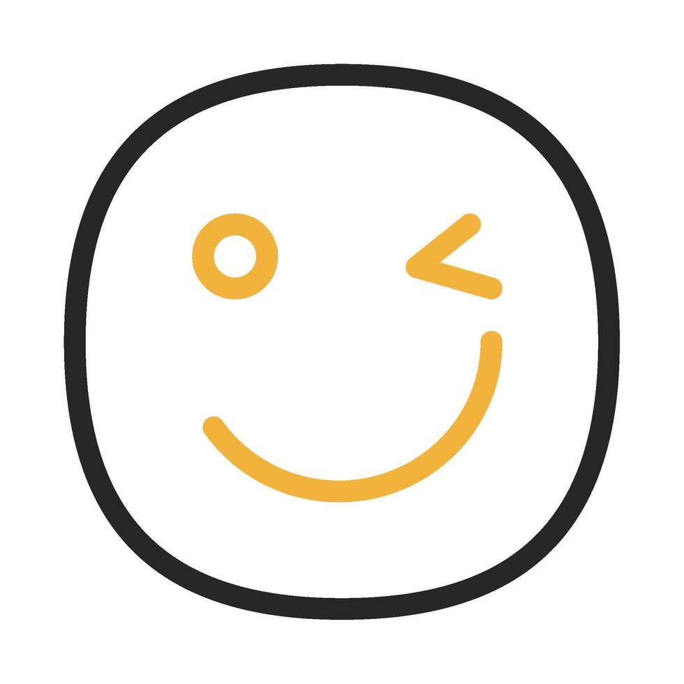 Wink icon outline color style vector