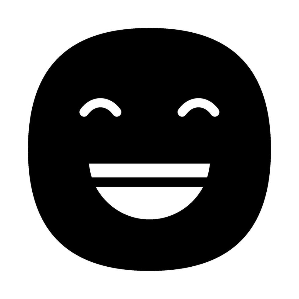 Grin icon glyph style vector