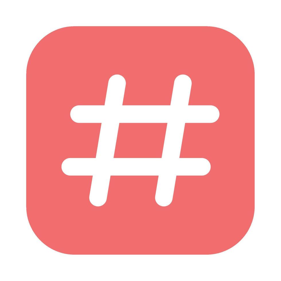 Hastag icon flat style vector