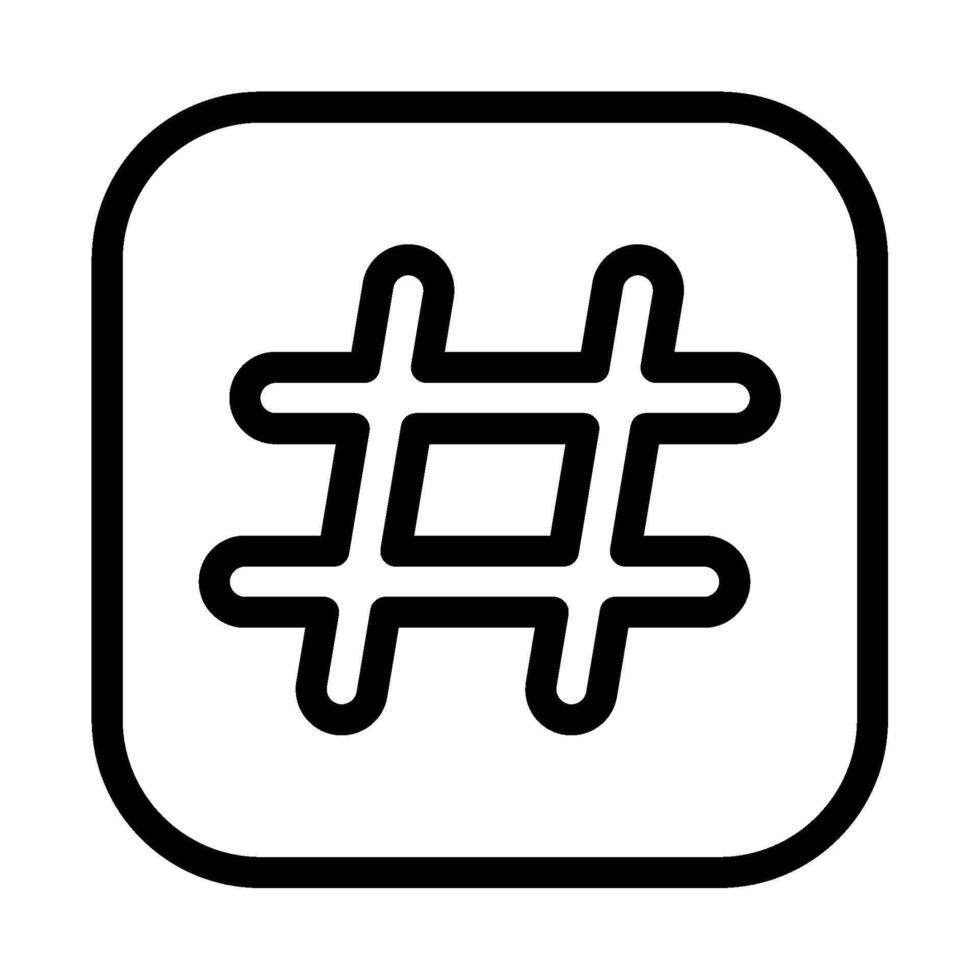 Hastag icon outline style vector