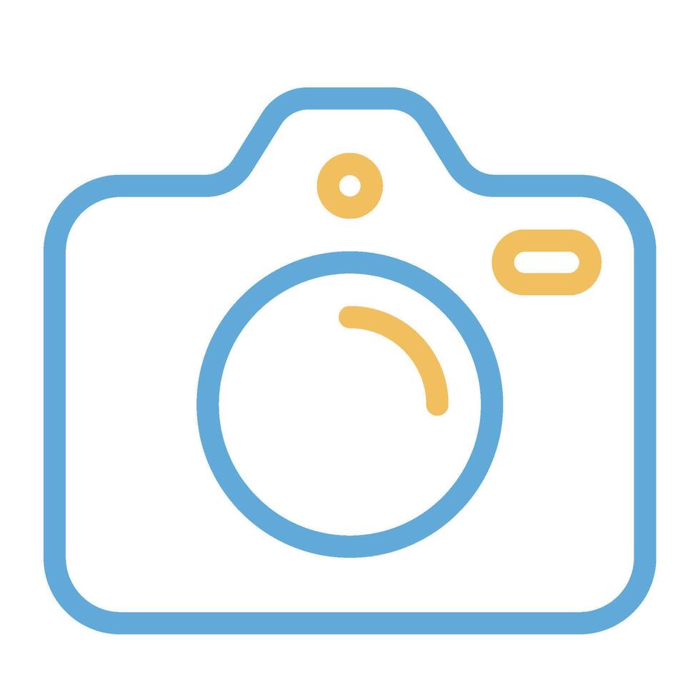 Camera icon outline color style vector