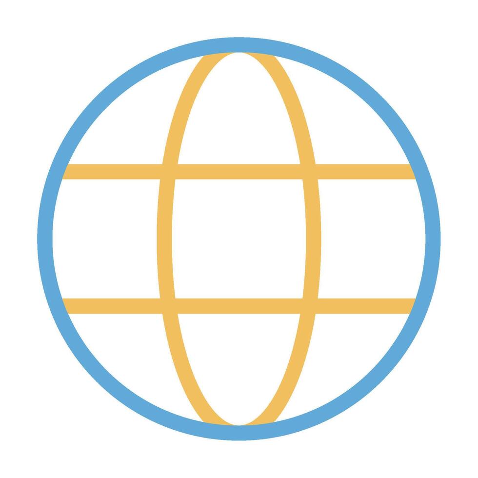Globe icon outline color style vector