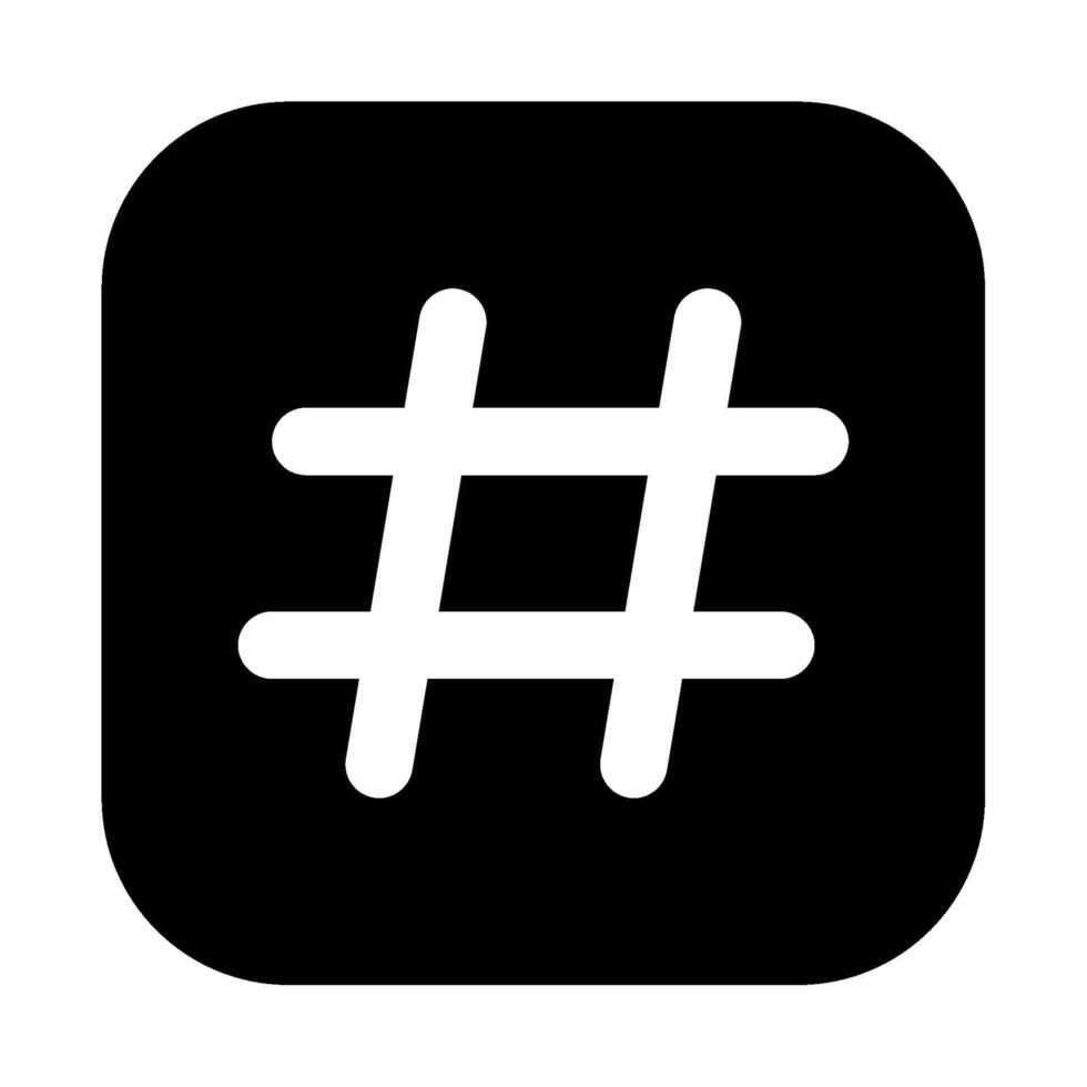Hastag icon glyph style vector