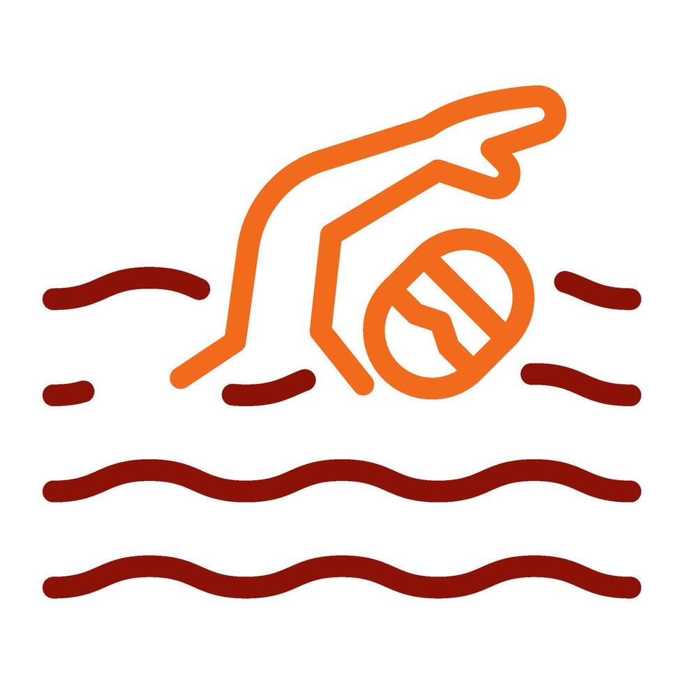 Swimming icon outline color style vector