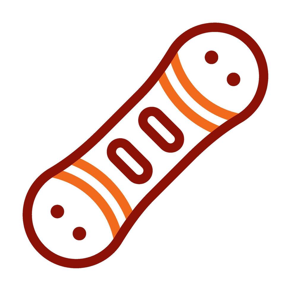 Snowboard icon outline color style vector