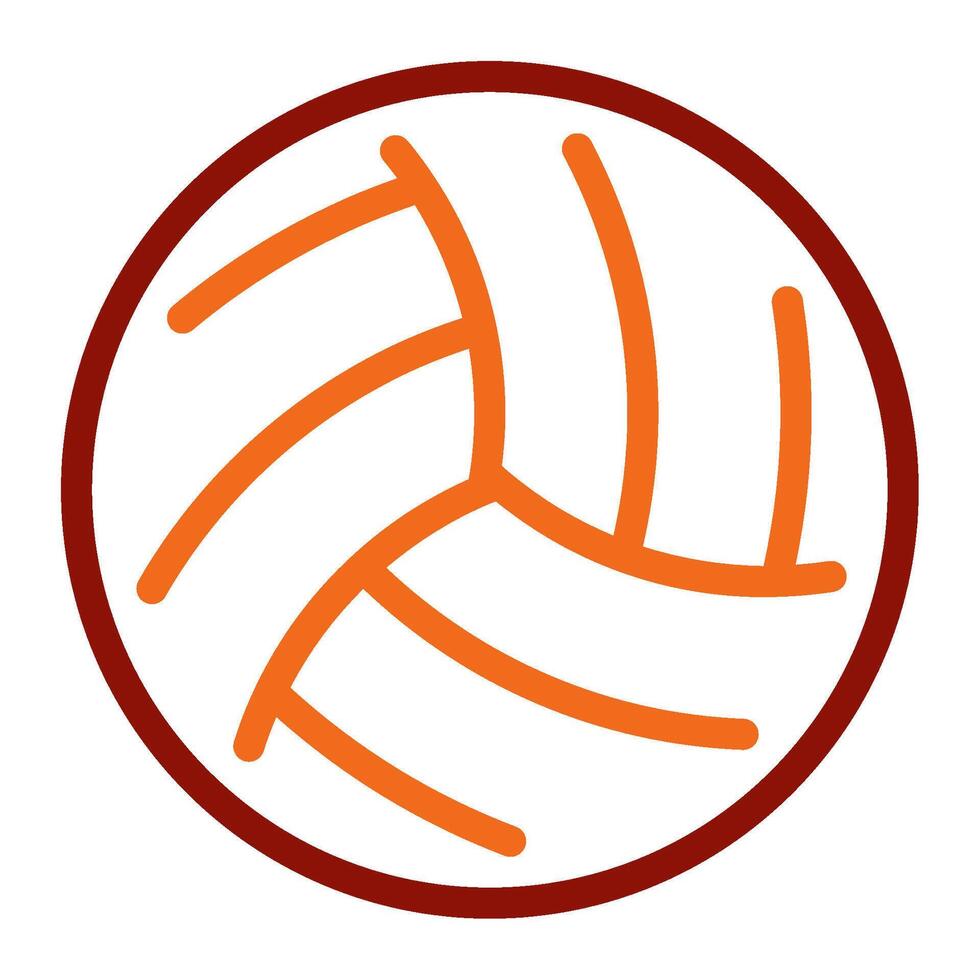 Volleyball icon outline color style vector