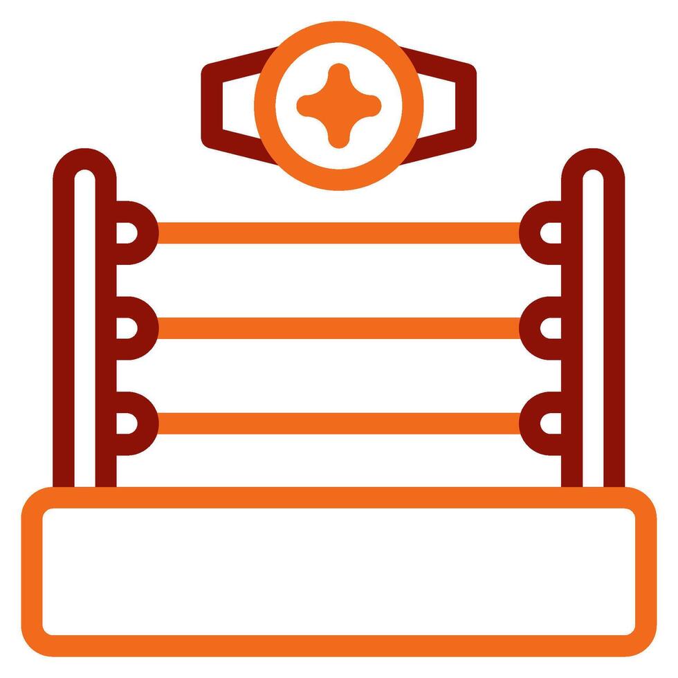 Wrestling icon outline color style vector