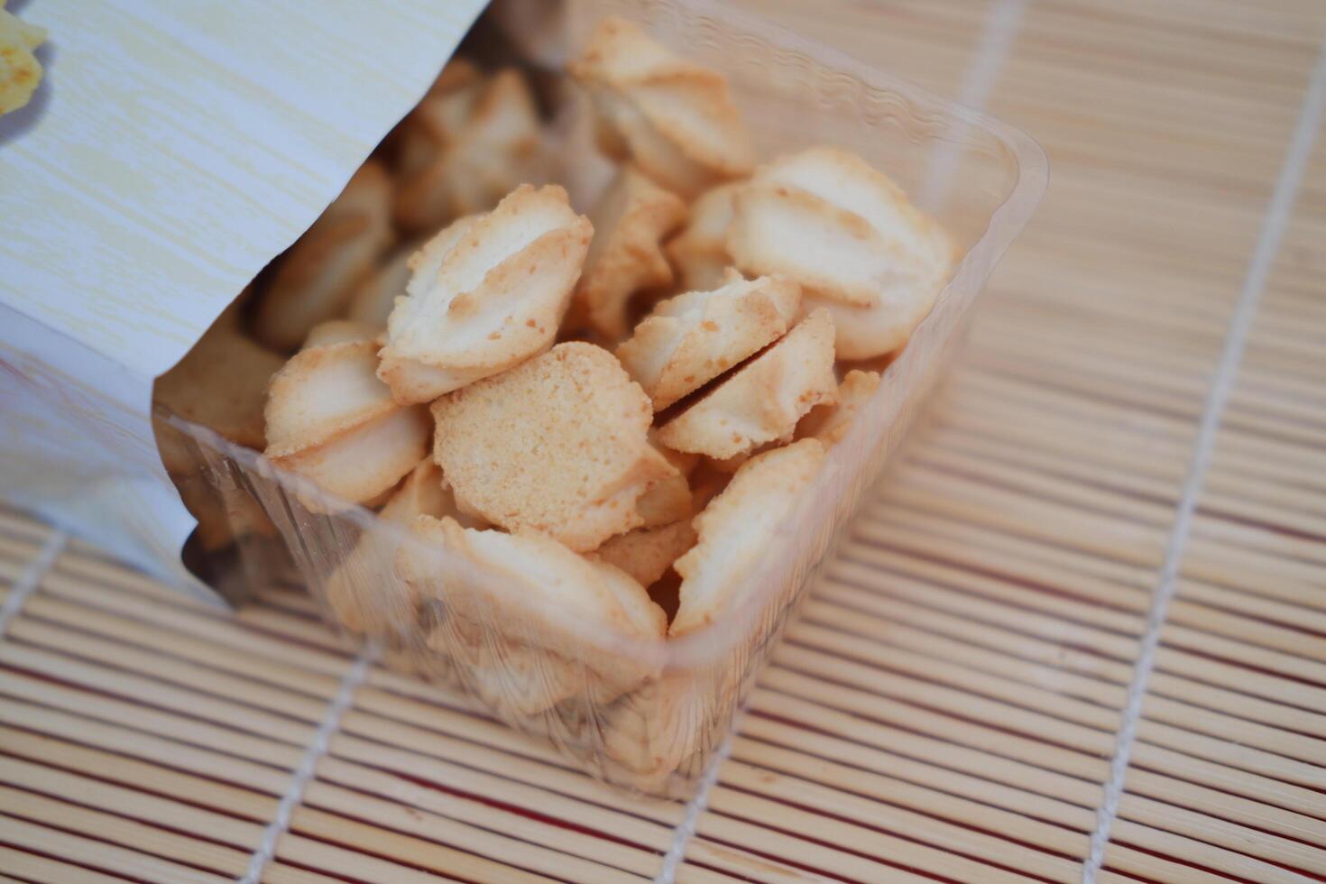 Kue Sagu Keju or Cheese Sago Cookies is Indonesian Traditional Cookies made from combination of sago flour and coconut milk photo