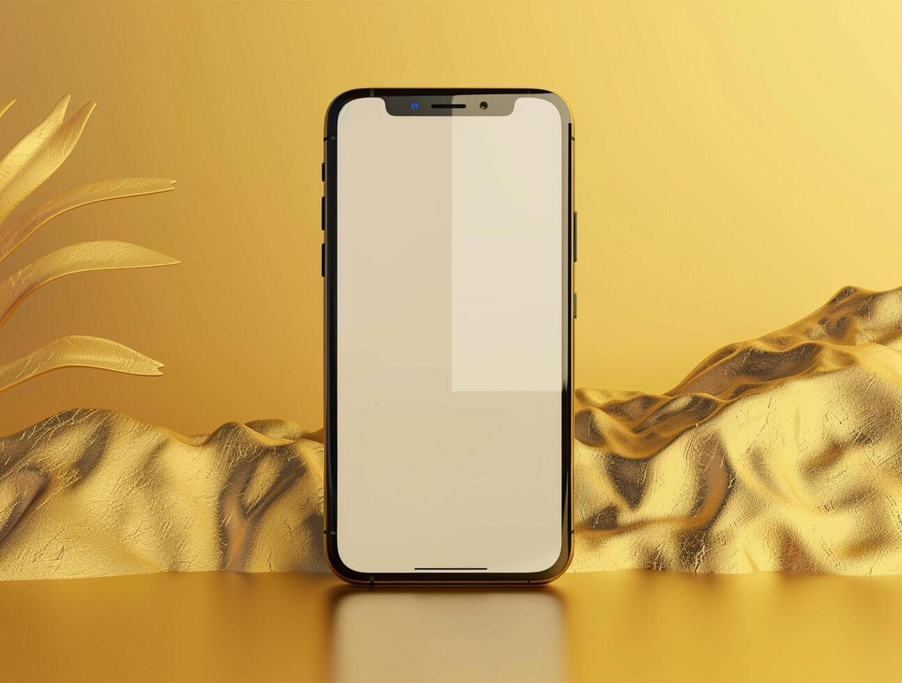 3D blank smartphone screen display for mockup photo