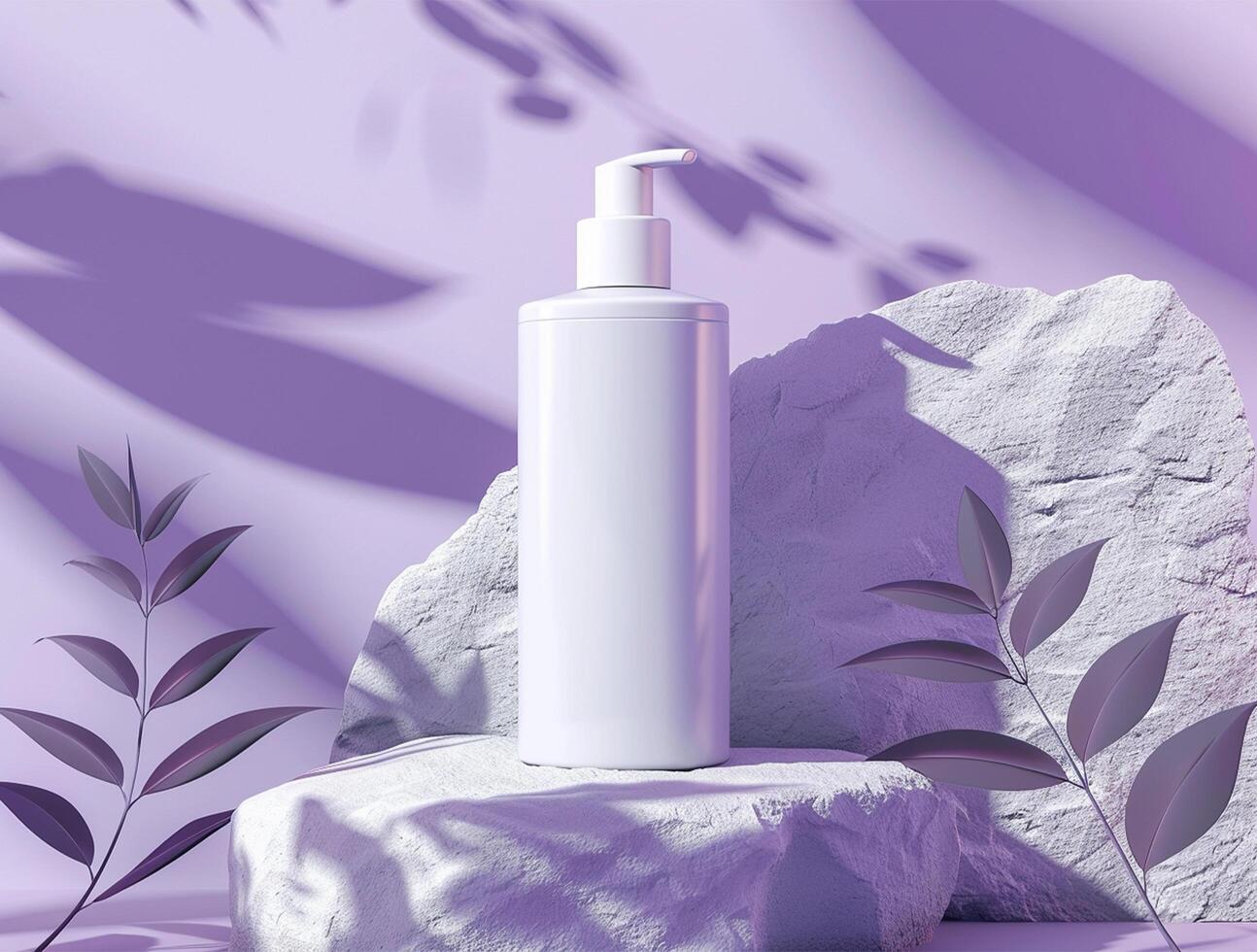 blank white cosmetic bottle luxury background for mockup photo