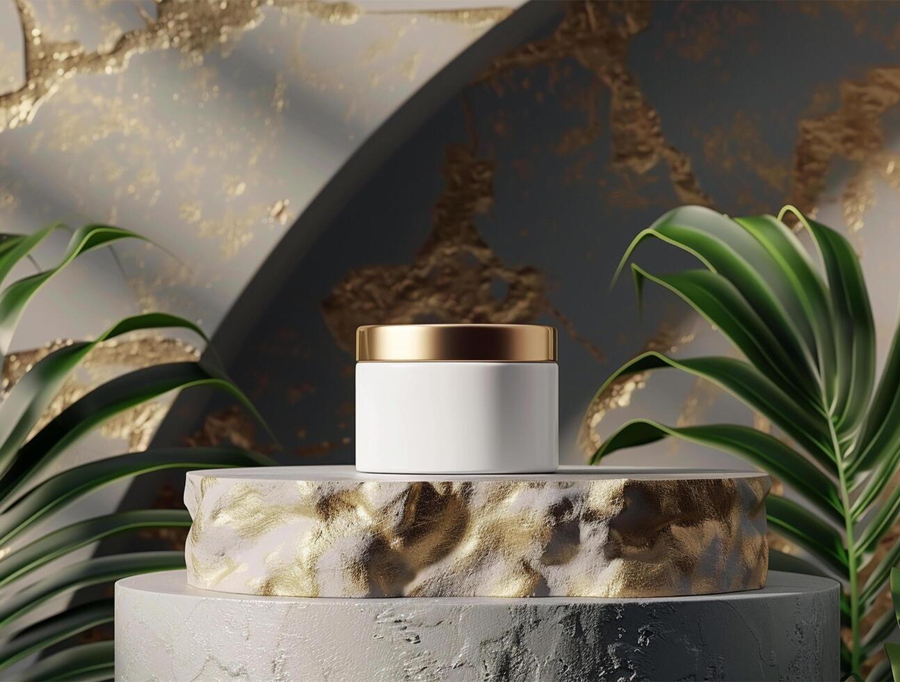 blank white cosmetic bottle luxury background for mockup photo