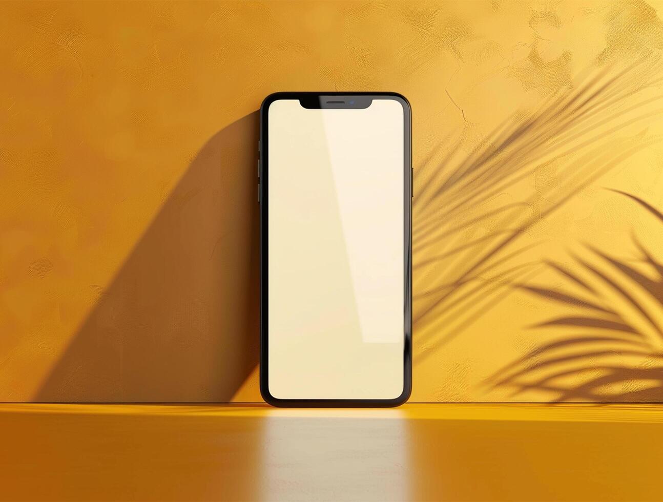 3D blank smartphone screen display for mockup photo